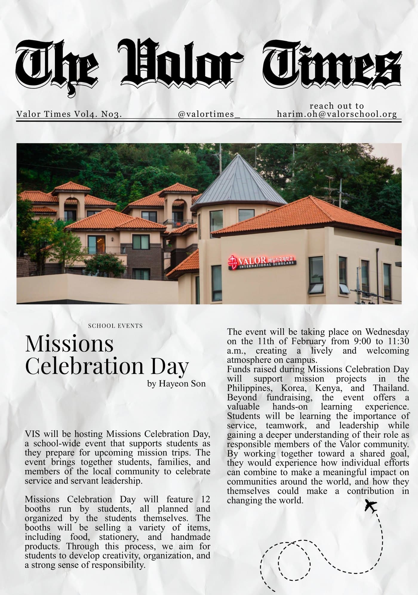 Front page of Valor Times Vol4. No3.