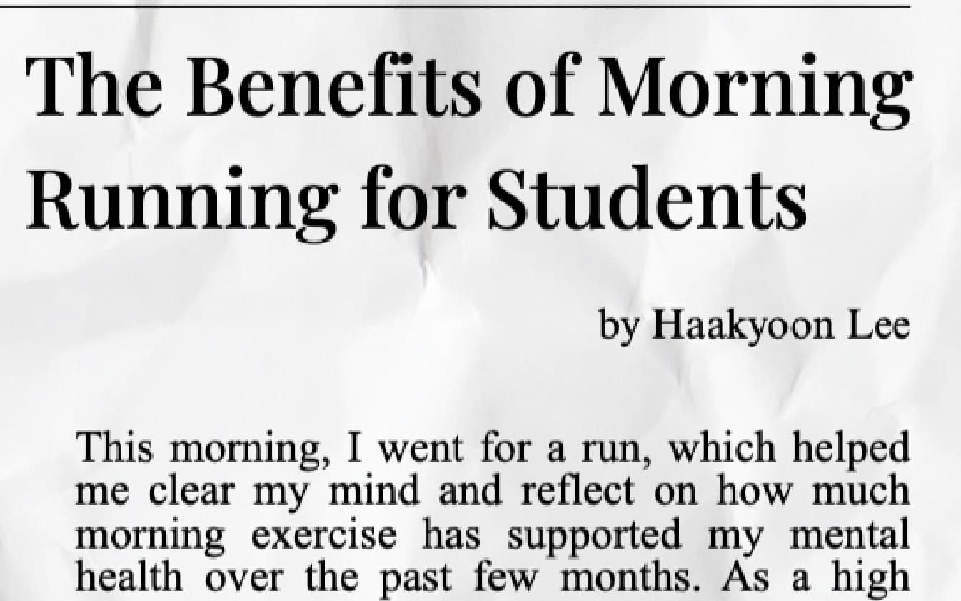 The Lifestyle page carrying the morning running column