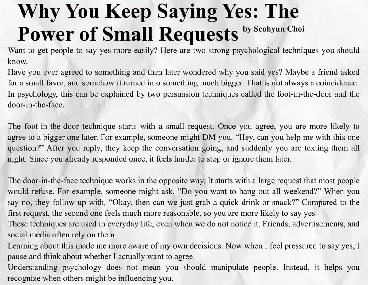 The printed page carrying the persuasion techniques article